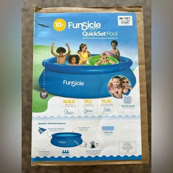 10 X 30 Blue Quickset Inflatable Ring Above-Ground Pool with Pump. - Picture 6 of 12